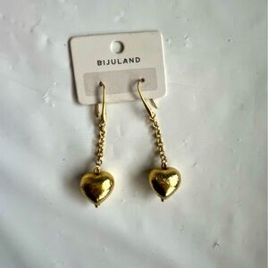 BIJULAND design Gold tone gorgeous  heart shape  earrings